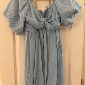 Altar'd State Sky Blue Ruched Dress
